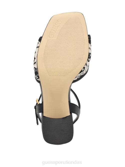 GUESS tacones cuadrados con puntera abierta mujer 0P8X3384 negro calzado