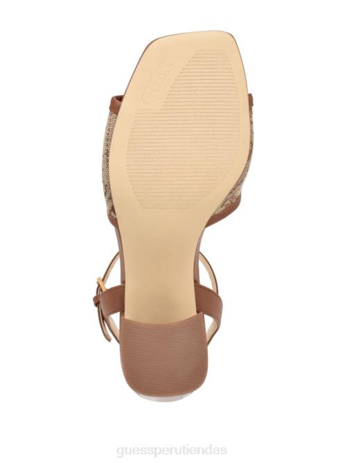 GUESS tacones cuadrados con puntera abierta mujer 0P8X3416 marrón medio calzado