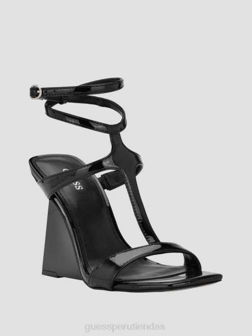 GUESS tacones de cuña con tira en T Bacio mujer 0P8X3405 negro calzado