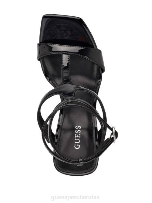 GUESS tacones de cuña con tira en T Bacio mujer 0P8X3405 negro calzado