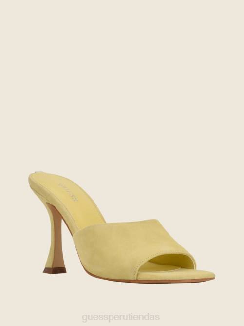 GUESS chinelas hambree de ante con tacón mujer 0P8X3452 amarillo calzado