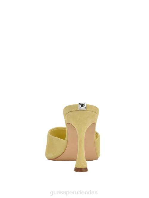 GUESS chinelas hambree de ante con tacón mujer 0P8X3452 amarillo calzado