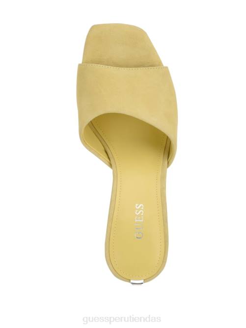 GUESS chinelas hambree de ante con tacón mujer 0P8X3452 amarillo calzado