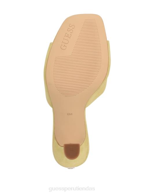 GUESS chinelas hambree de ante con tacón mujer 0P8X3452 amarillo calzado