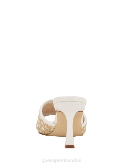 GUESS chinelas yana de tacón de paja con logo G mujer 0P8X3394 luz natural 110 calzado