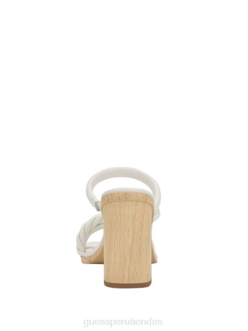GUESS sandalias barper con tiras y tacón de madera mujer 0P8X3406 blanco floral calzado