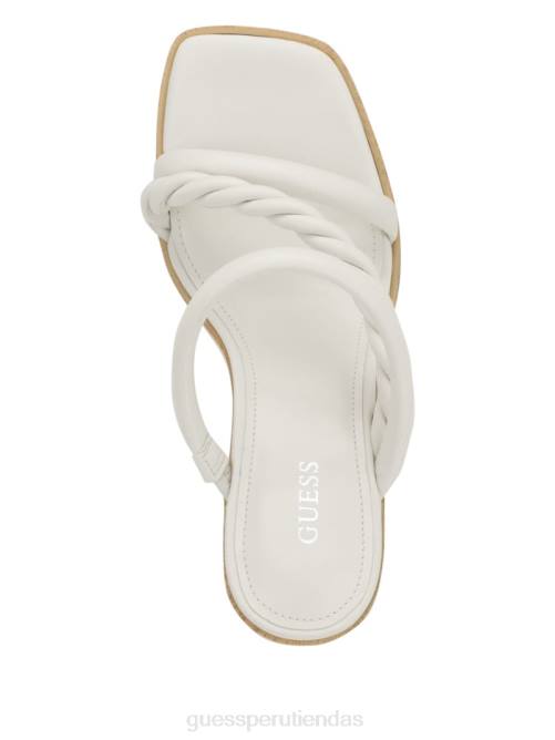 GUESS sandalias barper con tiras y tacón de madera mujer 0P8X3406 blanco floral calzado