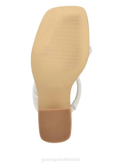 GUESS sandalias barper con tiras y tacón de madera mujer 0P8X3406 blanco floral calzado