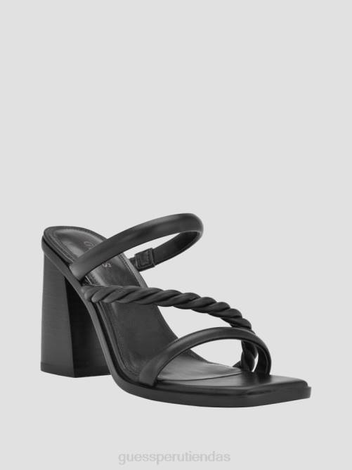 GUESS sandalias barper con tiras y tacón de madera mujer 0P8X3411 negro calzado