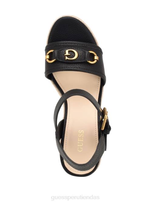 GUESS sandalias hisley con cuña mujer 0P8X3460 negro calzado
