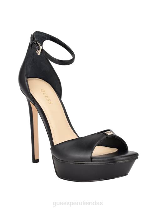 GUESS sandalias stilettos con plataforma ellsyn mujer 0P8X3444 charol negro calzado