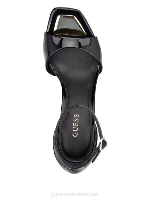 GUESS sandalias tacon divinas mujer 0P8X3428 charol negro calzado