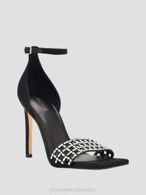 GUESS tacones Saile con tiras y diamantes de imitación mujer 0P8X3492 negro calzado
