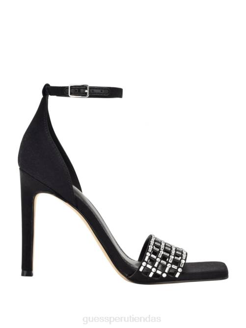 GUESS tacones Saile con tiras y diamantes de imitación mujer 0P8X3492 negro calzado