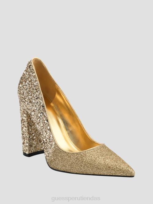 GUESS tacones abagaily con brillo mujer 0P8X3435 oro calzado