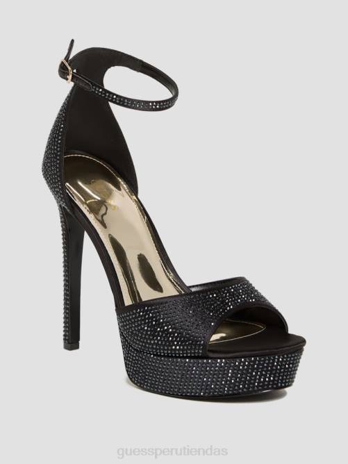 GUESS tacones con plataforma cadly y brillantes mujer 0P8X3430 negro calzado