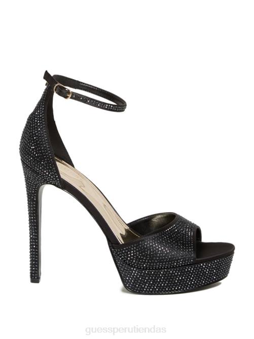 GUESS tacones con plataforma cadly y brillantes mujer 0P8X3430 negro calzado