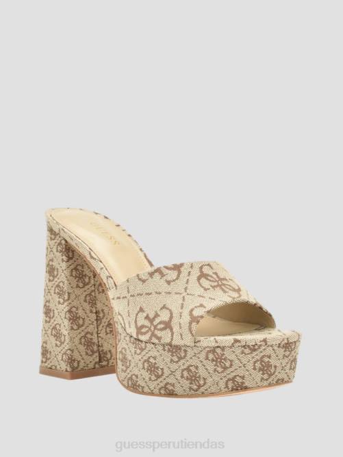 GUESS tacones con plataforma y logo jadah mujer 0P8X3385 marrón medio calzado