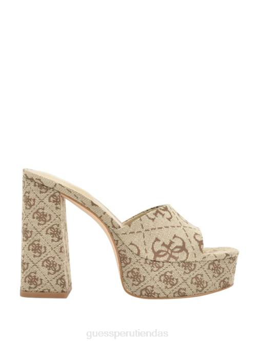 GUESS tacones con plataforma y logo jadah mujer 0P8X3385 marrón medio calzado