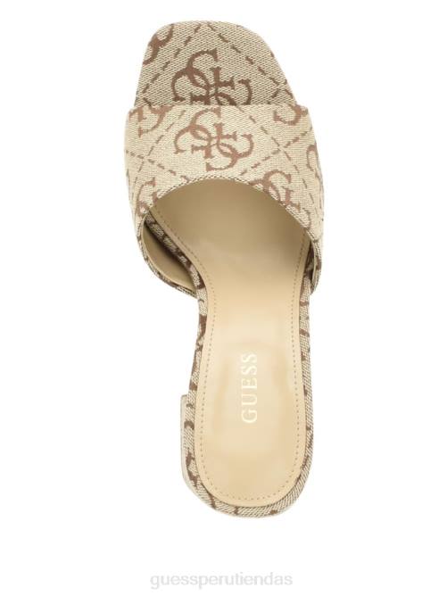 GUESS tacones con plataforma y logo jadah mujer 0P8X3385 marrón medio calzado