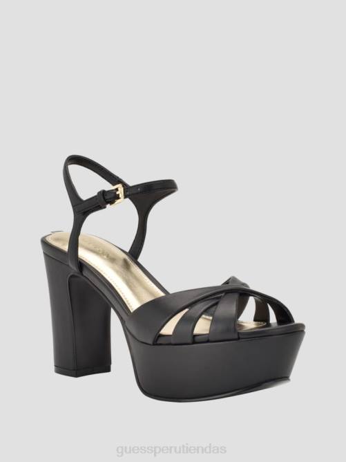 GUESS tacones cuadrados con plataforma cruzada haylo mujer 0P8X3388 negro calzado