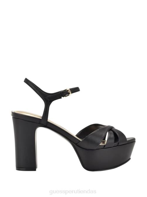 GUESS tacones cuadrados con plataforma cruzada haylo mujer 0P8X3388 negro calzado
