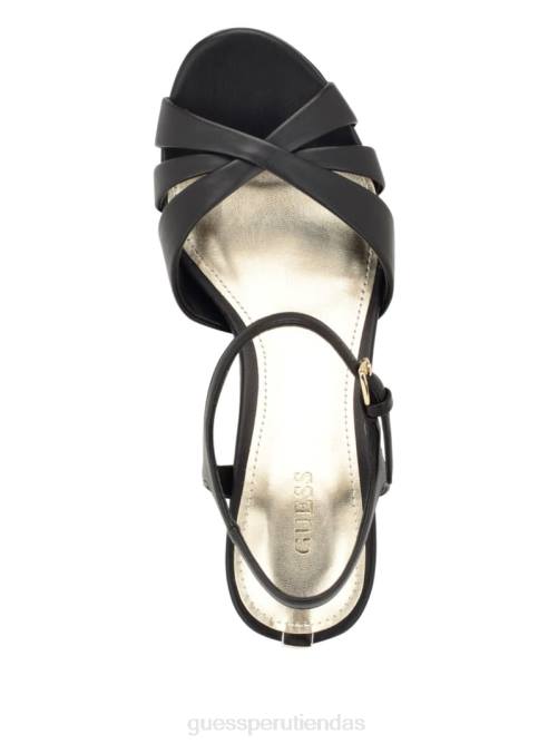 GUESS tacones cuadrados con plataforma cruzada haylo mujer 0P8X3388 negro calzado