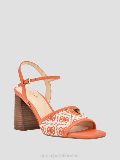 GUESS tacones cuadrados con puntera abierta mujer 0P8X3383 naranja calzado