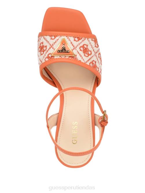 GUESS tacones cuadrados con puntera abierta mujer 0P8X3383 naranja calzado