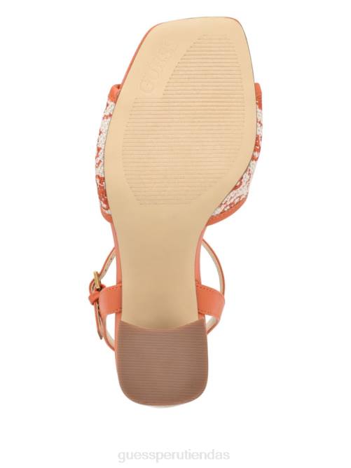 GUESS tacones cuadrados con puntera abierta mujer 0P8X3383 naranja calzado