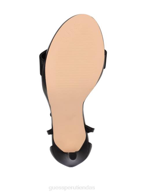 GUESS tacones de aguja tecru con tira en T mujer 0P8X3491 charol negro calzado