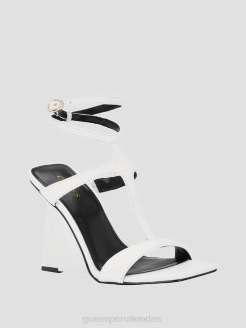 GUESS tacones de cuña con tira en T Bacio mujer 0P8X3398 blanco floral calzado