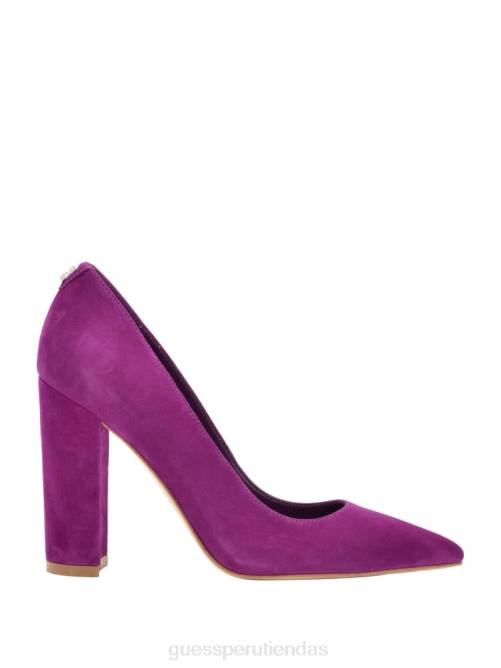 GUESS tacones de cuero abagail mujer 0P8X3436 Rosa oscuro calzado