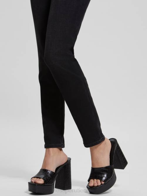 GUESS tacones de plataforma con relieve de cocodrilo jadah mujer 0P8X3386 negro calzado