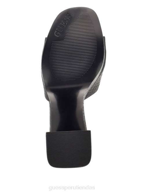 GUESS tacones de plataforma con relieve de cocodrilo jadah mujer 0P8X3386 negro calzado