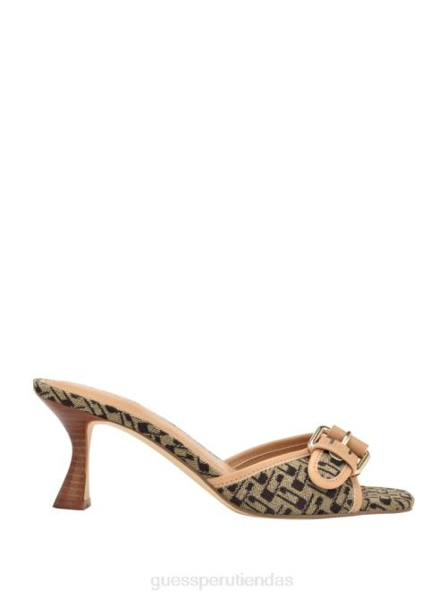 GUESS tacones gatitos con logo y hebillas dista mujer 0P8X3381 marrón medio calzado