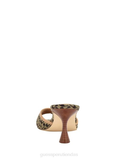 GUESS tacones gatitos con logo y hebillas dista mujer 0P8X3381 marrón medio calzado