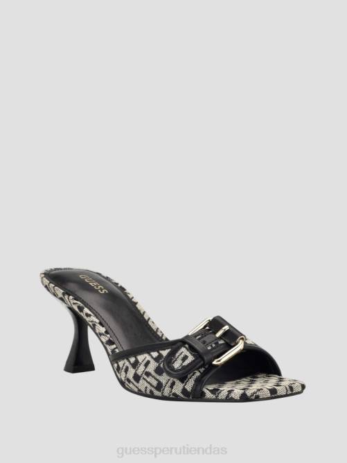 GUESS tacones gatitos con logo y hebillas dista mujer 0P8X3382 negro calzado