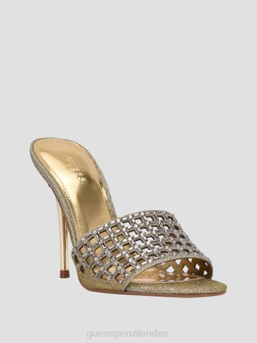 GUESS tacones mably con tiras enjauladas y diamantes de imitación mujer 0P8X3434 oro calzado