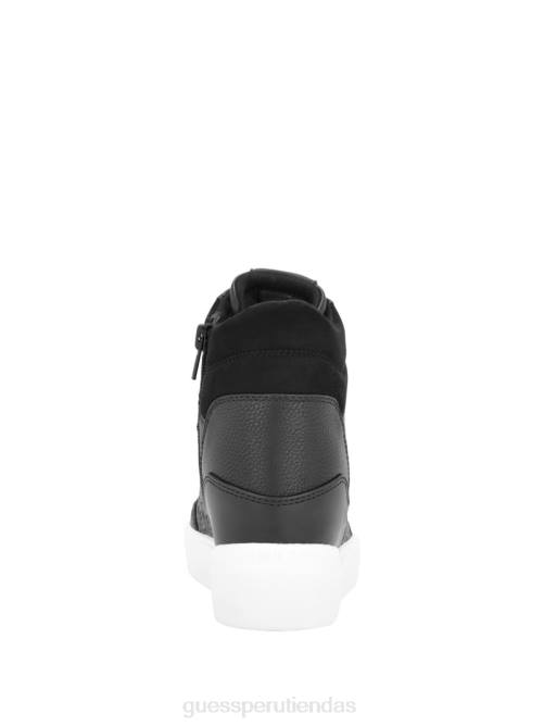 GUESS zapatillas Blairin con cuña y logo de strass mujer 0P8X3341 cuero negro calzado