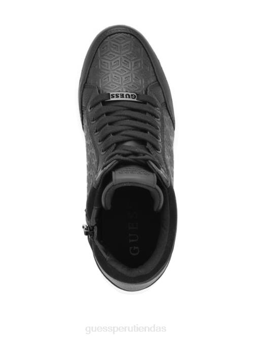 GUESS zapatillas Blairin con cuña y logo de strass mujer 0P8X3341 cuero negro calzado