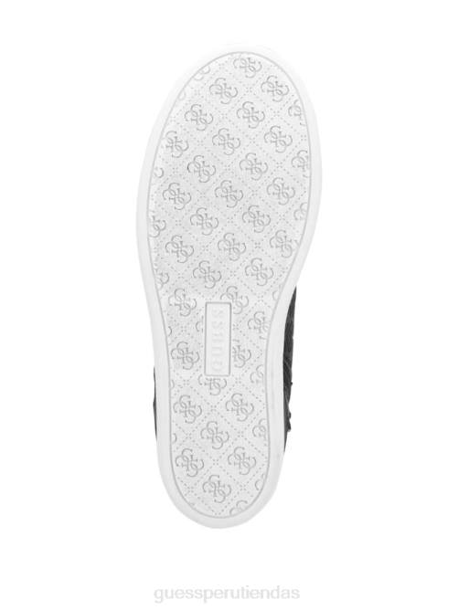 GUESS zapatillas Blairin con cuña y logo de strass mujer 0P8X3341 cuero negro calzado