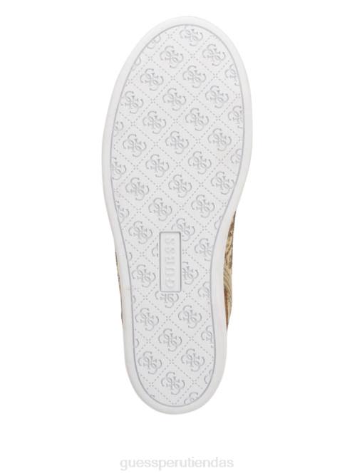 GUESS zapatillas Blairin con cuña y logo de strass mujer 0P8X3342 marrón medio calzado
