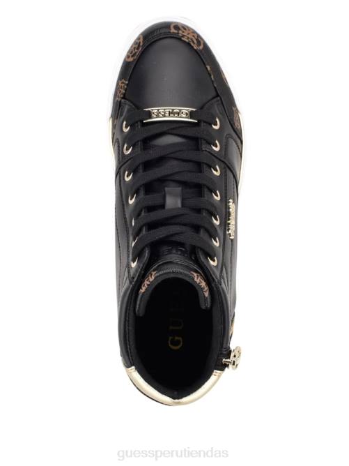 GUESS zapatillas Figz con cuña y logo mujer 0P8X3373 negro múltiple calzado
