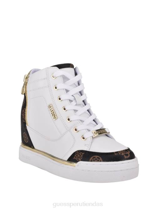 GUESS zapatillas Figz con cuña y logo mujer 0P8X3377 blanco calzado