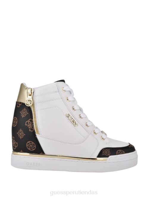 GUESS zapatillas Figz con cuña y logo mujer 0P8X3377 blanco calzado