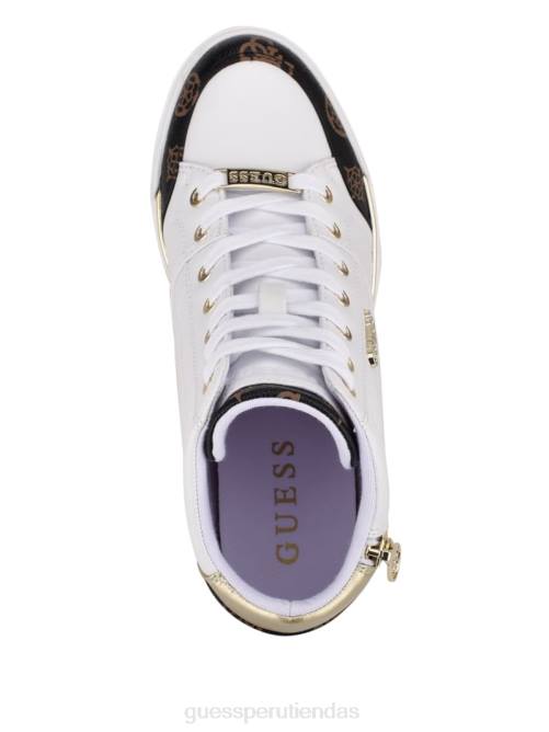 GUESS zapatillas Figz con cuña y logo mujer 0P8X3377 blanco calzado