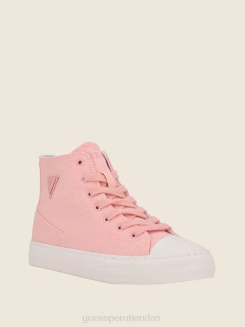 GUESS zapatillas altas prize de lona mujer 0P8X3380 Rosa claro calzado