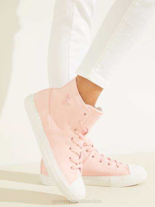 GUESS zapatillas altas prize de lona mujer 0P8X3380 Rosa claro calzado