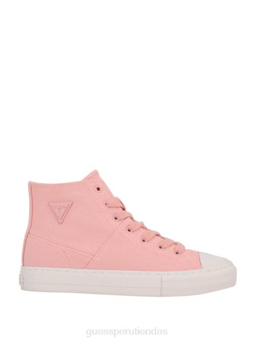 GUESS zapatillas altas prize de lona mujer 0P8X3380 Rosa claro calzado